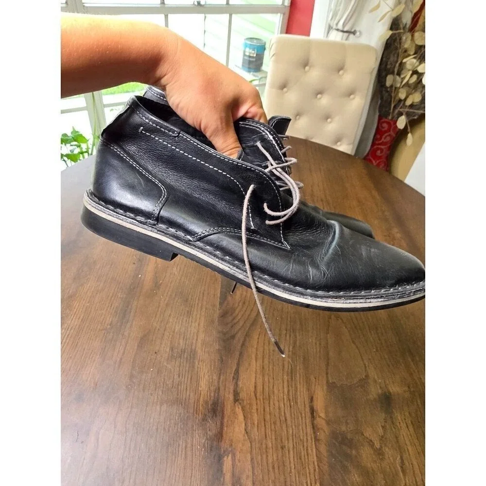 Steve Madden Harken 017 Chukka Mens Black Leather Boots - Size 9.5